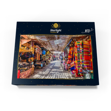 Souvenirs at the Jamaa-el-Fna market in the old medina, Marrakech, Morocco 100 Jigsaw Puzzle box view1