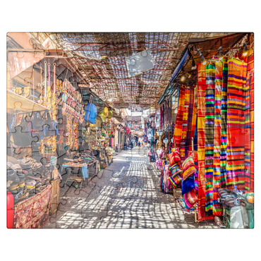 puzzleplate Souvenirs at the Jamaa-el-Fna market in the old medina, Marrakech, Morocco 100 Jigsaw Puzzle