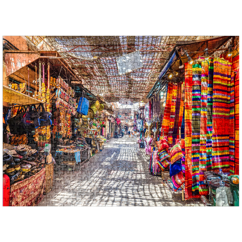 puzzleplate Souvenirs at the Jamaa-el-Fna market in the old medina, Marrakech, Morocco 500 Jigsaw Puzzle
