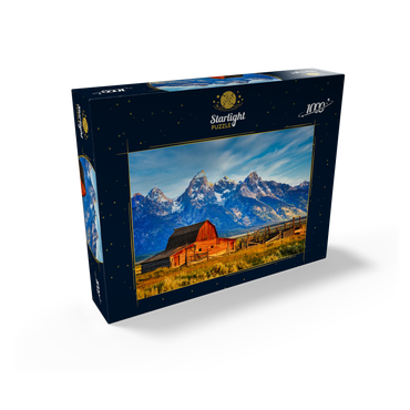 Barn on Mormon Run , Wyoming most popular barn in Jackson Hole. 1000 Jigsaw Puzzle box view1