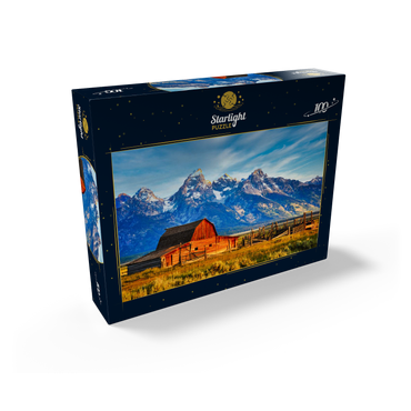 Barn on Mormon Run , Wyoming most popular barn in Jackson Hole. 100 Jigsaw Puzzle box view1