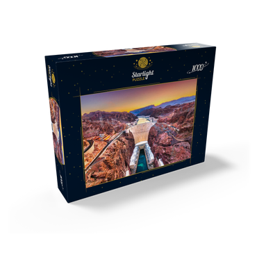 Hoover Dam on the Colorado River, which crosses Nevada and Arizona. 1000 Jigsaw Puzzle box view1