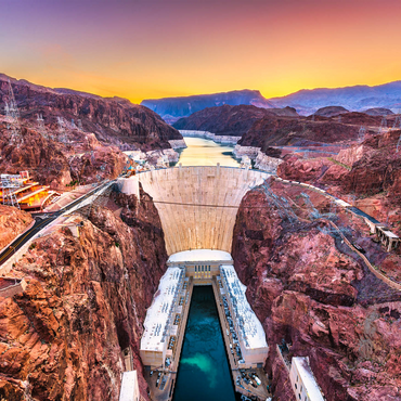 Hoover Dam on the Colorado River, which crosses Nevada and Arizona. 1000 Jigsaw Puzzle 3D Modell