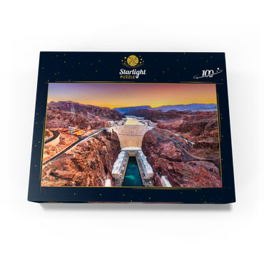 Hoover Dam on the Colorado River, which crosses Nevada and Arizona. 100 Jigsaw Puzzle box view1