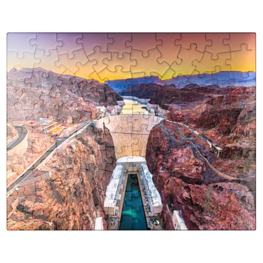 puzzleplate Hoover Dam on the Colorado River, which crosses Nevada and Arizona. 100 Jigsaw Puzzle