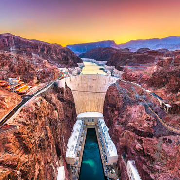 Hoover Dam on the Colorado River, which crosses Nevada and Arizona. 100 Jigsaw Puzzle 3D Modell