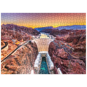 puzzleplate Hoover Dam on the Colorado River, which crosses Nevada and Arizona. 500 Jigsaw Puzzle
