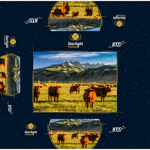 Fall on a Colorado cattle ranch near Ridgway - County Road 12. 1000 Jigsaw Puzzle box 3D Modell