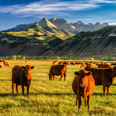 Fall on a Colorado cattle ranch near Ridgway - County Road 12. 100 Jigsaw Puzzle 3D Modell