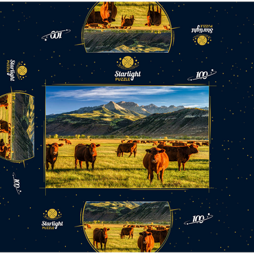 Fall on a Colorado cattle ranch near Ridgway - County Road 12. 100 Jigsaw Puzzle box 3D Modell