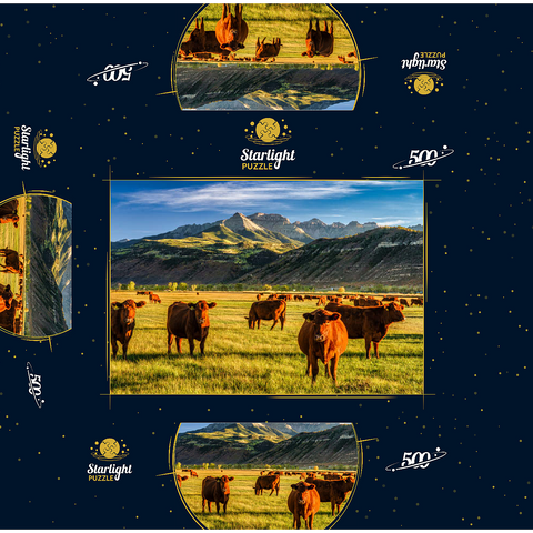 Fall on a Colorado cattle ranch near Ridgway - County Road 12. 500 Jigsaw Puzzle box 3D Modell