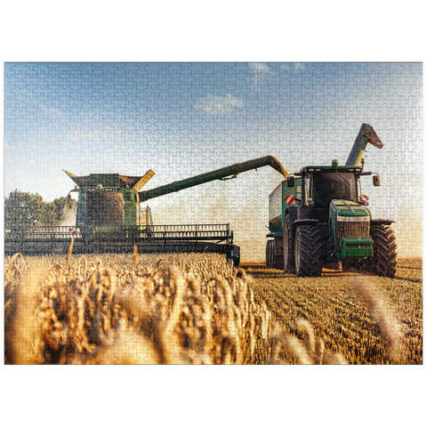 puzzleplate Combine combine and tractor for wheat field 1000 Jigsaw Puzzle