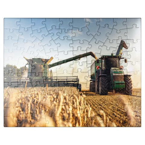 puzzleplate Combine combine and tractor for wheat field 100 Jigsaw Puzzle