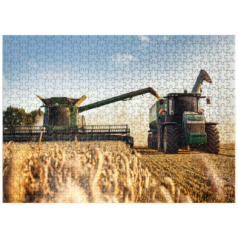 puzzleplate Combine combine and tractor for wheat field 500 Jigsaw Puzzle