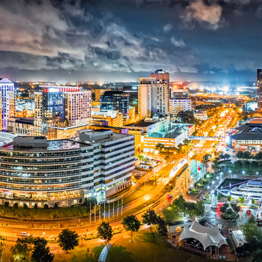 Aerial view of Norfolk Virginia at night. Norfolk is the second most populous city in Virginia after neighboring Virginia Beach and the host of the largest naval base in the world. 1000 Jigsaw Puzzle 3D Modell