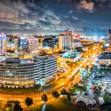 Aerial view of Norfolk Virginia at night. Norfolk is the second most populous city in Virginia after neighboring Virginia Beach and the host of the largest naval base in the world. 500 Jigsaw Puzzle 3D Modell