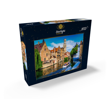 Classic view of historical city center with canal in Bruges (Bruges), province of West Flanders, Belgium. Cityscape of Bruges. 1000 Jigsaw Puzzle box view1