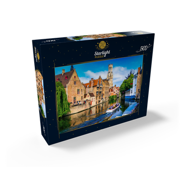 Classic view of historical city center with canal in Bruges (Bruges), province of West Flanders, Belgium. Cityscape of Bruges. 500 Jigsaw Puzzle box view1