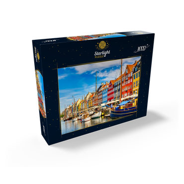 Copenhagen iconic view. famous old Nyhavn harbor in the center of Copenhagen, Denmark in summer sunny days. 1000 Jigsaw Puzzle box view1
