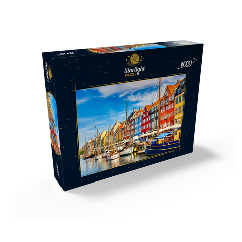Copenhagen iconic view. famous old Nyhavn harbor in the center of Copenhagen, Denmark in summer sunny days. 1000 Jigsaw Puzzle box view1