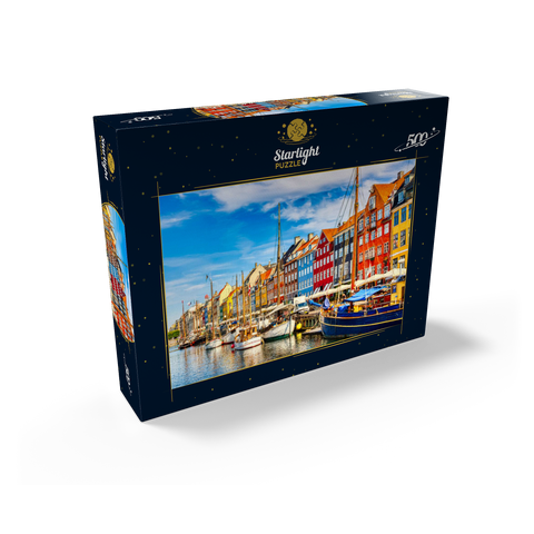 Copenhagen iconic view. famous old Nyhavn harbor in the center of Copenhagen, Denmark in summer sunny days. 500 Jigsaw Puzzle box view1