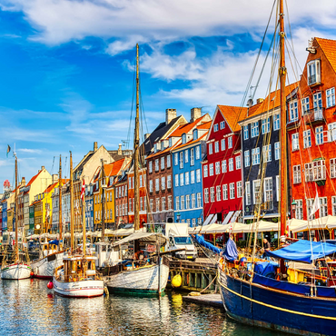 Copenhagen iconic view. famous old Nyhavn harbor in the center of Copenhagen, Denmark in summer sunny days. 500 Jigsaw Puzzle 3D Modell