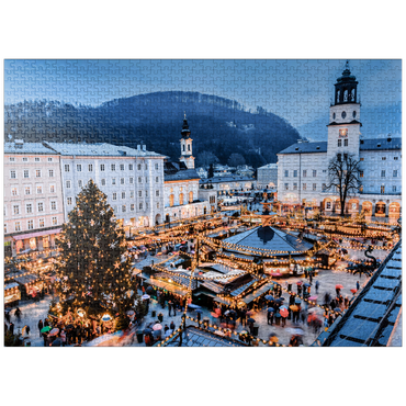 puzzleplate Salzburg, Austria: Christmas market in the old town of Salzburg. 1000 Jigsaw Puzzle