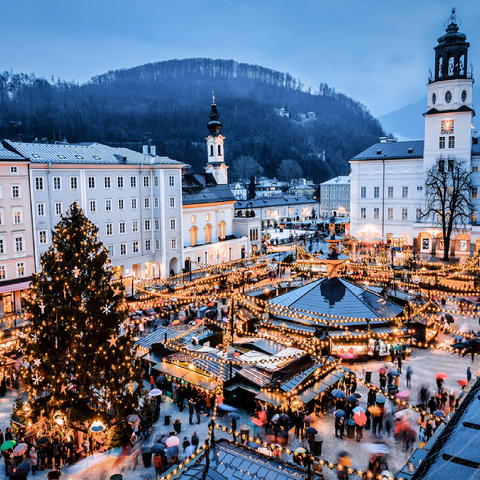 Salzburg, Austria: Christmas market in the old town of Salzburg. 100 Jigsaw Puzzle 3D Modell