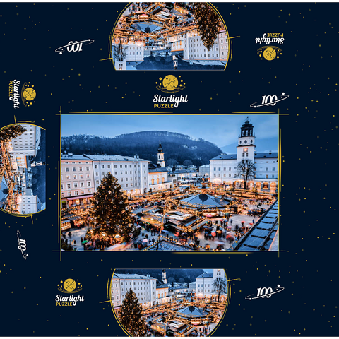 Salzburg, Austria: Christmas market in the old town of Salzburg. 100 Jigsaw Puzzle box 3D Modell