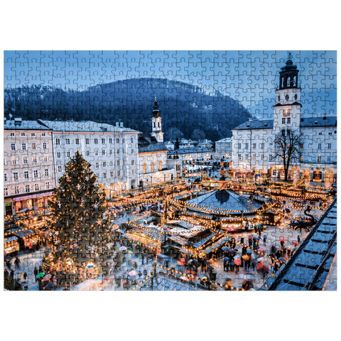 puzzleplate Salzburg, Austria: Christmas market in the old town of Salzburg. 500 Jigsaw Puzzle