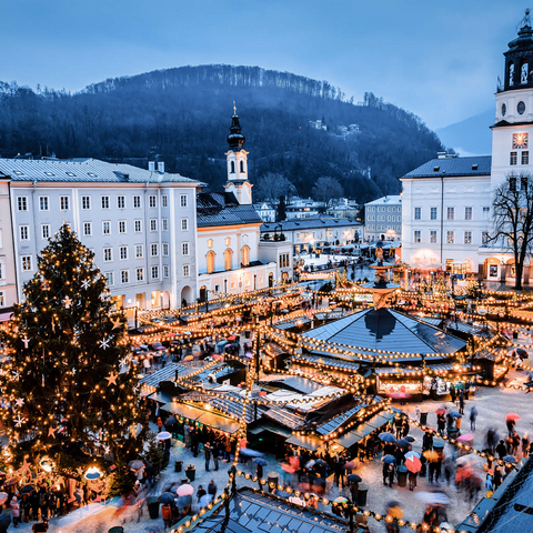 Salzburg, Austria: Christmas market in the old town of Salzburg. 500 Jigsaw Puzzle 3D Modell