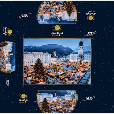 Salzburg, Austria: Christmas market in the old town of Salzburg. 500 Jigsaw Puzzle box 3D Modell