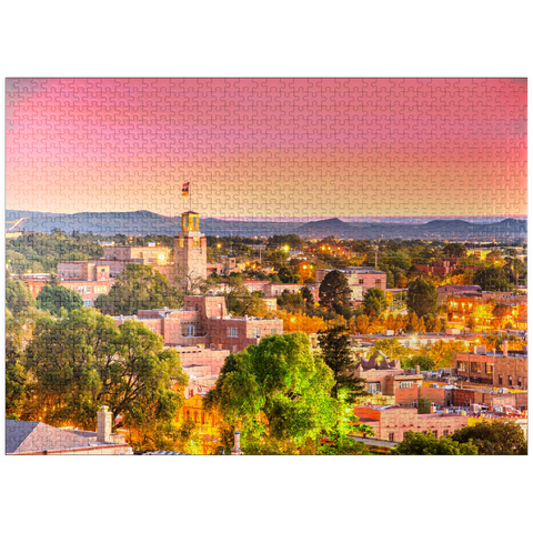 puzzleplate Santa Fe, New Mexico, USA Downtown skyline at dusk. 1000 Jigsaw Puzzle