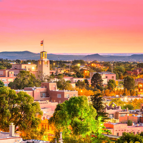 Santa Fe, New Mexico, USA Downtown skyline at dusk. 1000 Jigsaw Puzzle 3D Modell