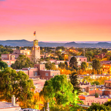 Santa Fe, New Mexico, USA Downtown skyline at dusk. 100 Jigsaw Puzzle 3D Modell
