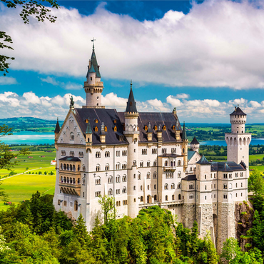 Neuschwanstein Castle on a summer day in Germany. 1000 Jigsaw Puzzle 3D Modell