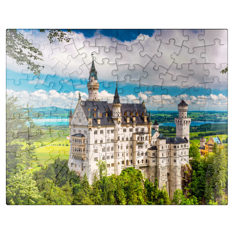 puzzleplate Neuschwanstein Castle on a summer day in Germany. 100 Jigsaw Puzzle