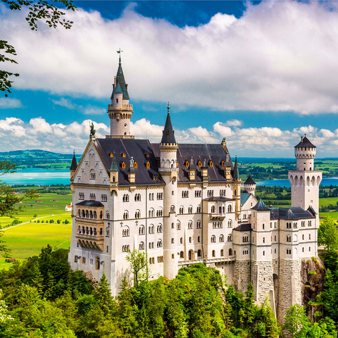 Neuschwanstein Castle on a summer day in Germany. 500 Jigsaw Puzzle 3D Modell