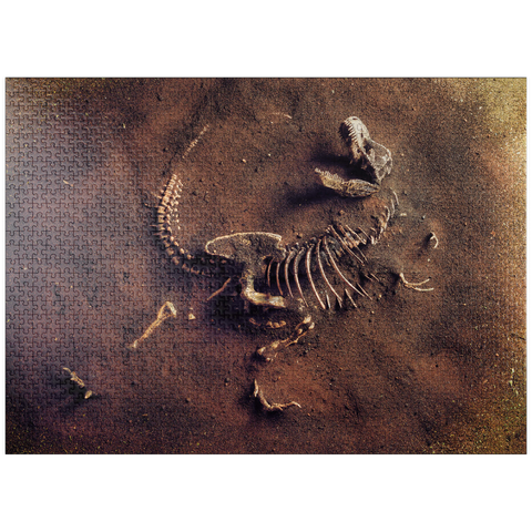 puzzleplate Dinosaurir fossil (Tyrannosaurus Rex) from archaeologists 1000 Jigsaw Puzzle