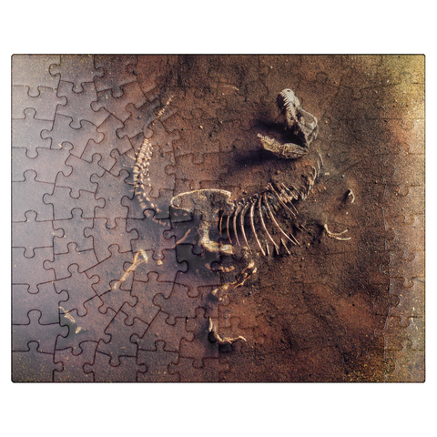 puzzleplate Dinosaurir fossil (Tyrannosaurus Rex) from archaeologists 100 Jigsaw Puzzle