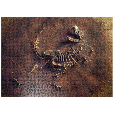 puzzleplate Dinosaurir fossil (Tyrannosaurus Rex) from archaeologists 500 Jigsaw Puzzle