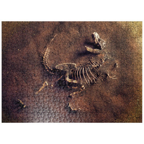 puzzleplate Dinosaurir fossil (Tyrannosaurus Rex) from archaeologists 500 Jigsaw Puzzle