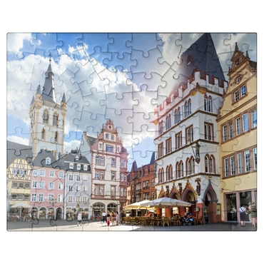 puzzleplate Trier, market place with Steipe in the city center of the ancient Roman city in Rhineland-Palatinate 100 Jigsaw Puzzle