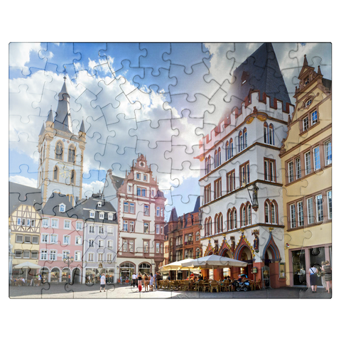 puzzleplate Trier, market place with Steipe in the city center of the ancient Roman city in Rhineland-Palatinate 100 Jigsaw Puzzle