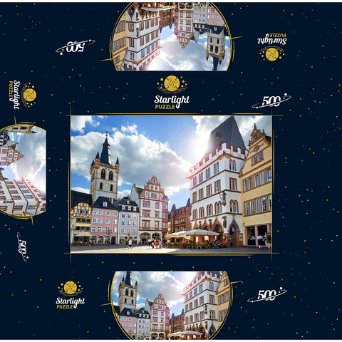 Trier, market place with Steipe in the city center of the ancient Roman city in Rhineland-Palatinate 500 Jigsaw Puzzle box 3D Modell
