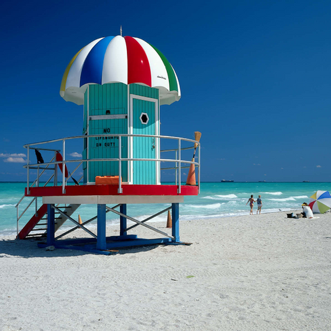 Lifeguard cottage on the beach, Miami Beach, Florida, USA 1000 Jigsaw Puzzle 3D Modell