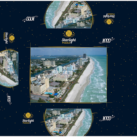 Art Deco Hotels on Ocean Drive, Miami Beach, Florida, USA 1000 Jigsaw Puzzle box 3D Modell