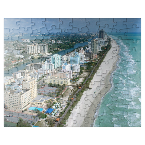 puzzleplate Art Deco Hotels on Ocean Drive, Miami Beach, Florida, USA 100 Jigsaw Puzzle
