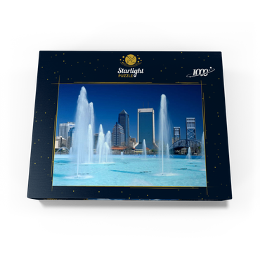Fountain at Riverwalk and Skyline, Jacksonville, Florida, USA 1000 Jigsaw Puzzle box view1