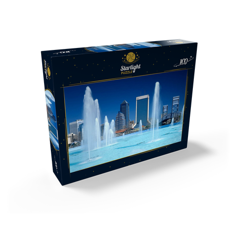 Fountain at Riverwalk and Skyline, Jacksonville, Florida, USA 100 Jigsaw Puzzle box view1